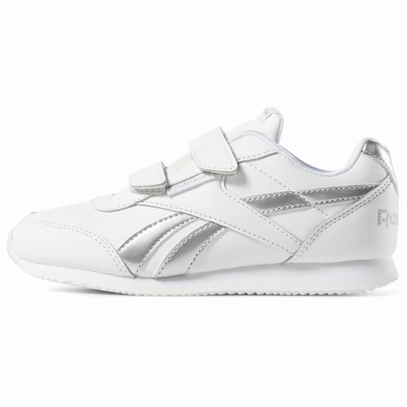 Reebok Royal Classic Jog 2 Tenisky Dievcenske - Biele/Strieborne AK7921PY